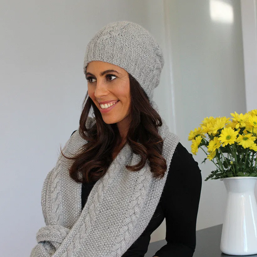 Alpaca Wool Blend Braid Beanie- SOLD OUT