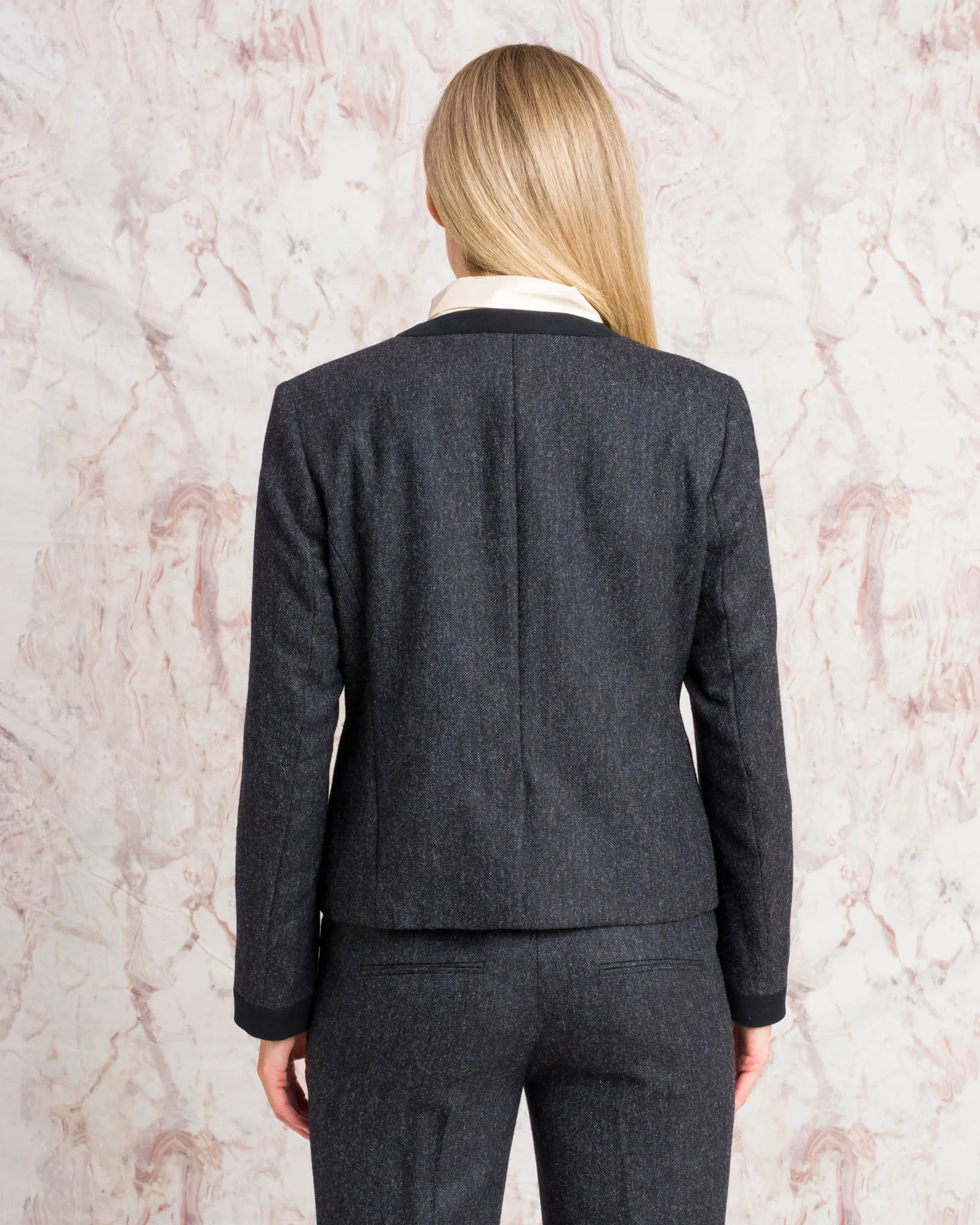 Anna Tweed Jacket - Navy Fleck