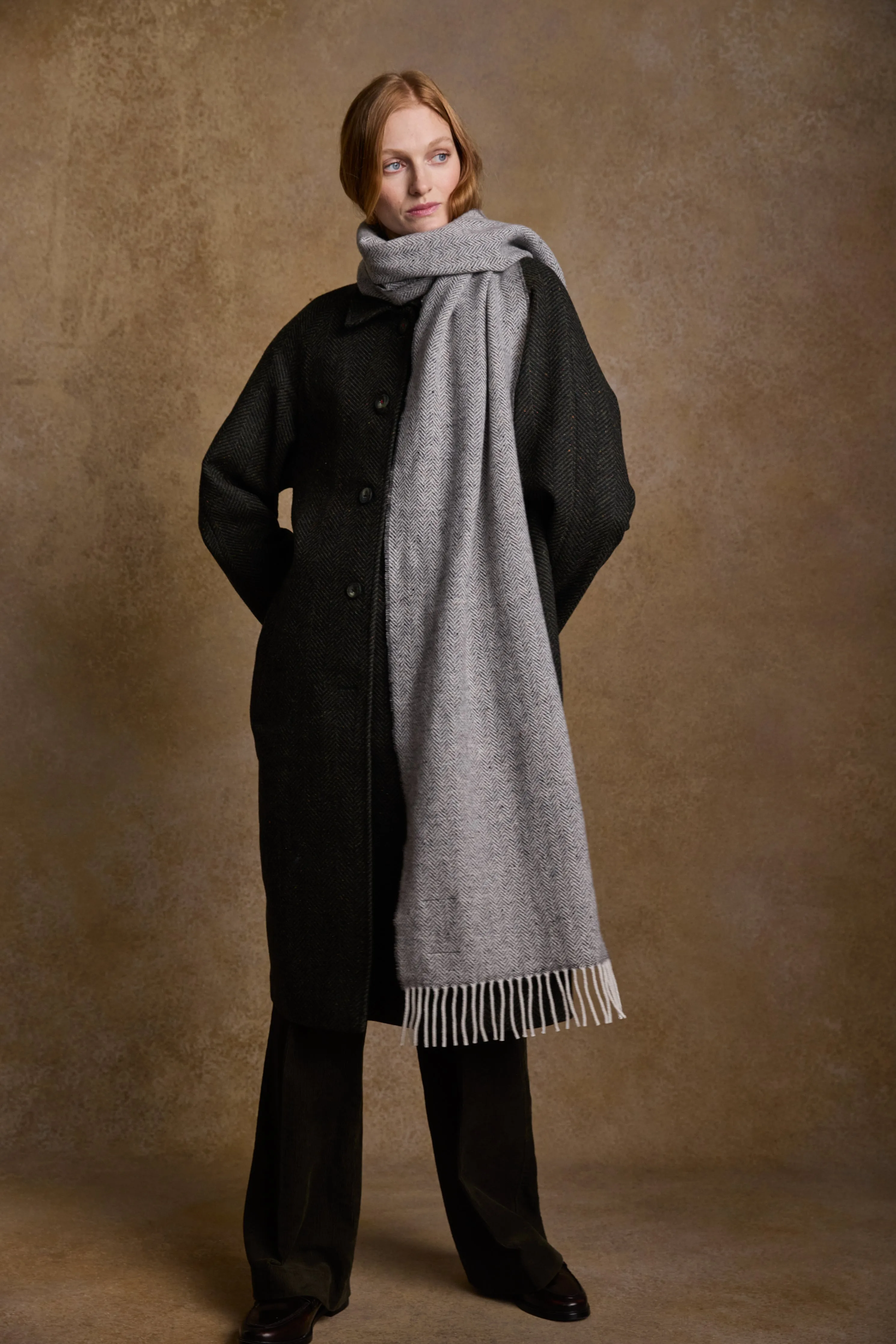 Bonnie Wool Scarf - Soft Grey