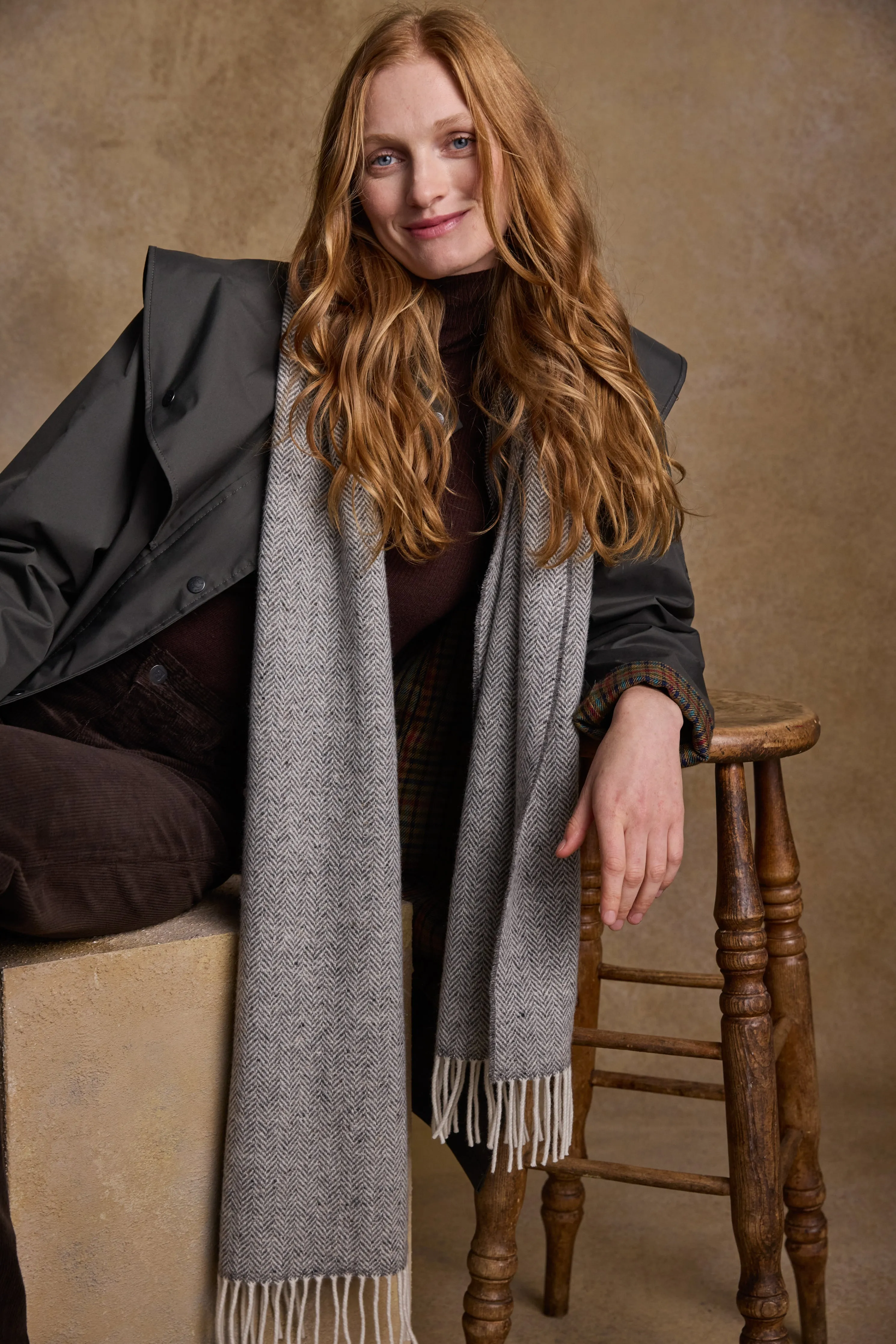 Bonnie Wool Scarf - Soft Grey