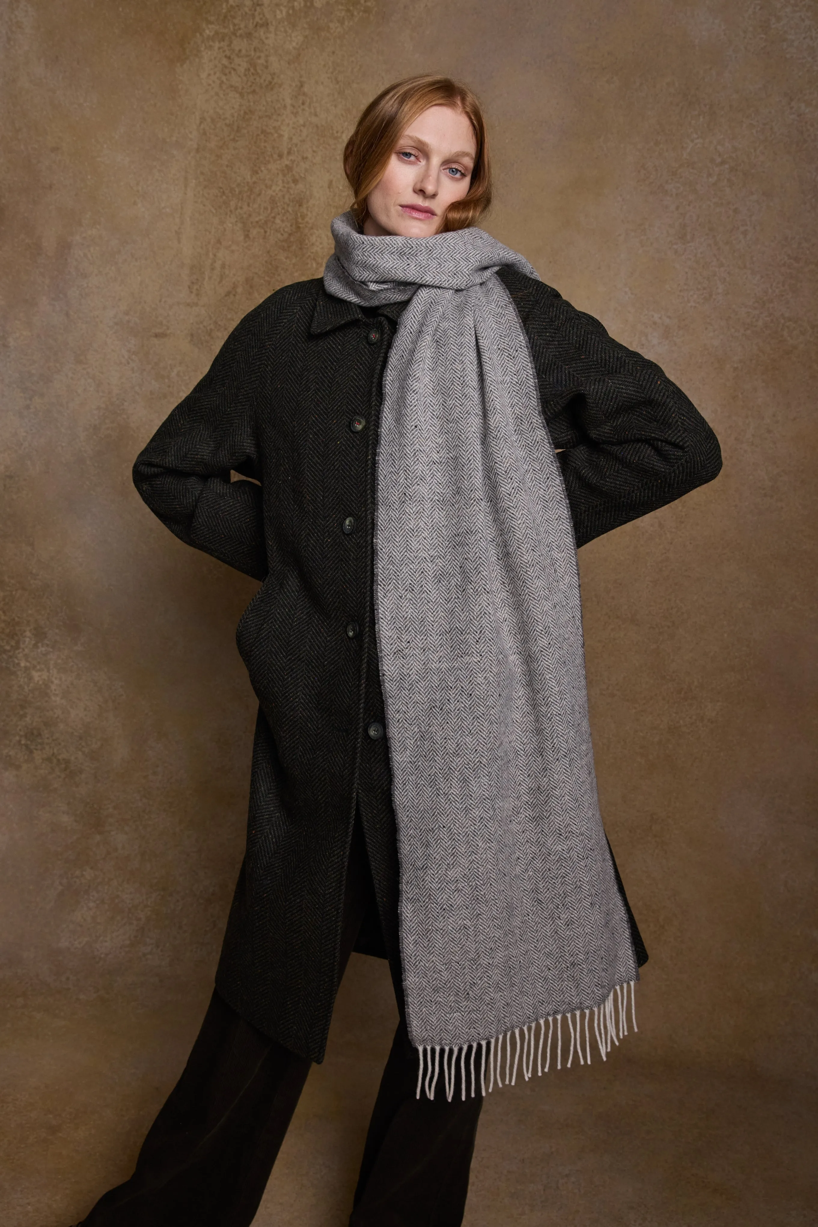 Bonnie Wool Scarf - Soft Grey