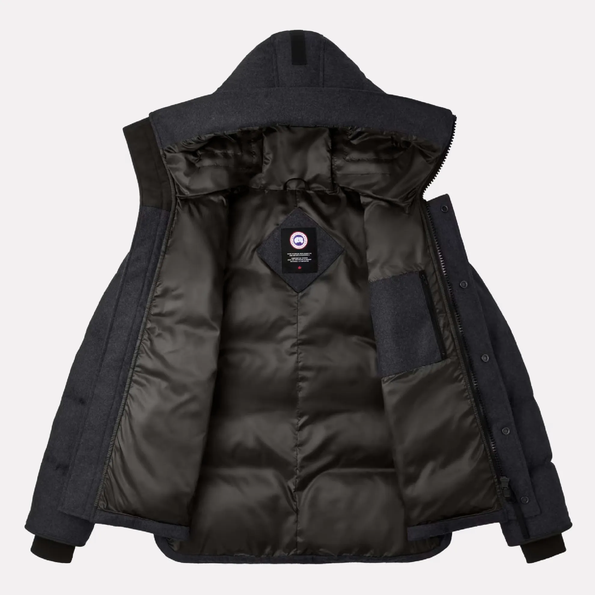 Canada Goose™ Men's Black Disc MacMillan Parka in Italian Wool / Atlantic Navy Melange