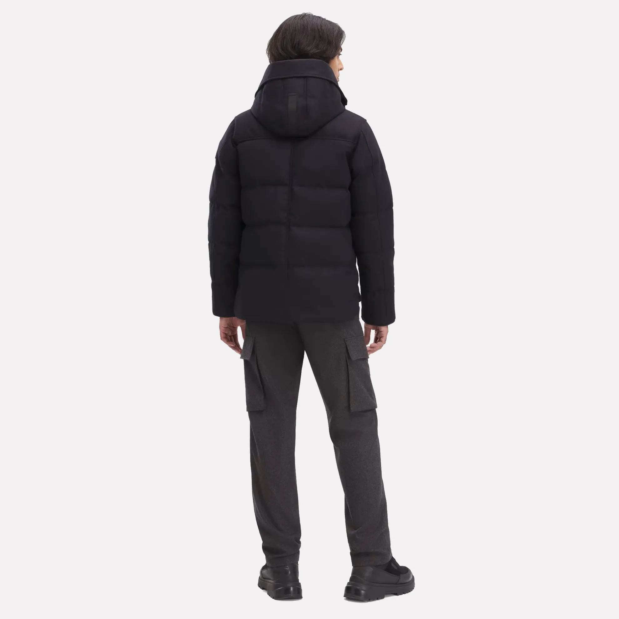 Canada Goose™ Men's Black Disc MacMillan Parka in Italian Wool / Atlantic Navy Melange