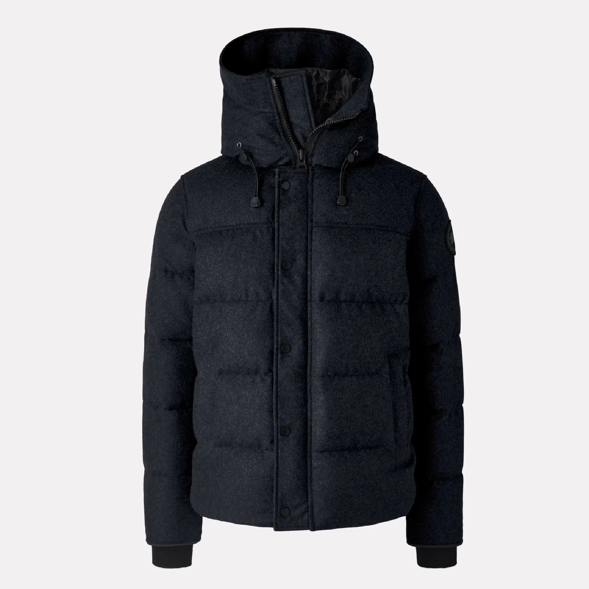 Canada Goose™ Men's Black Disc MacMillan Parka in Italian Wool / Atlantic Navy Melange