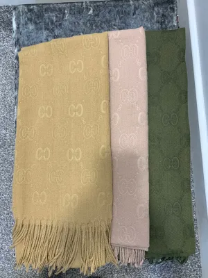 CC embossed giant scarves 3 colours sand , mink & khaki