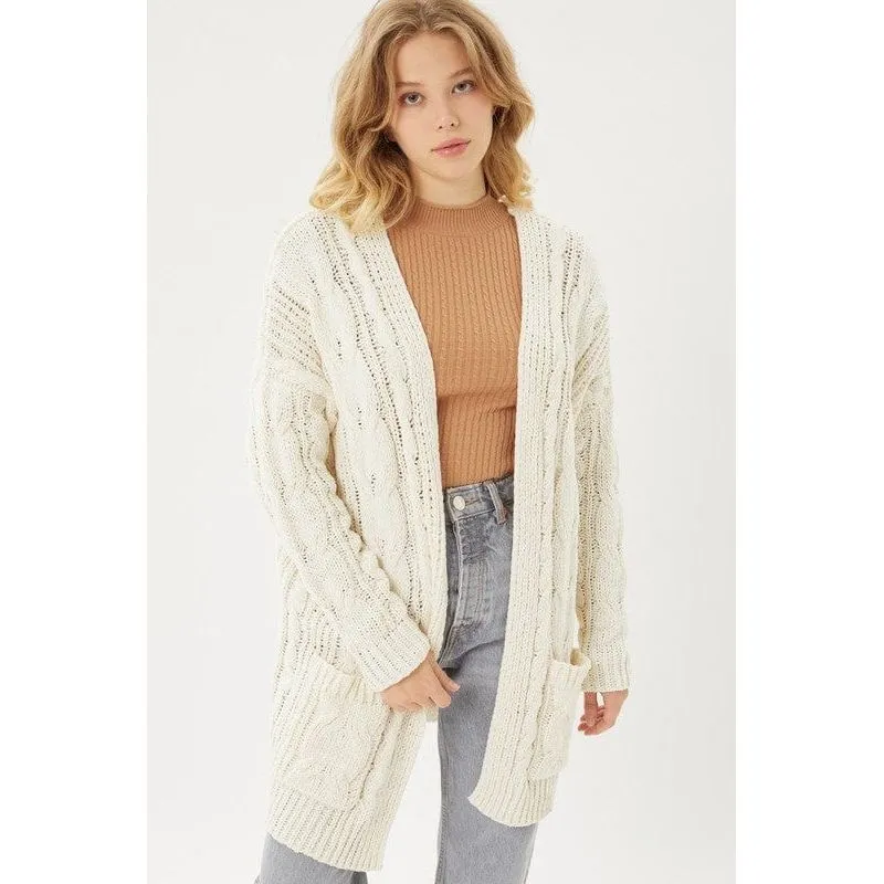 Chunky Cable Knit Cardigan