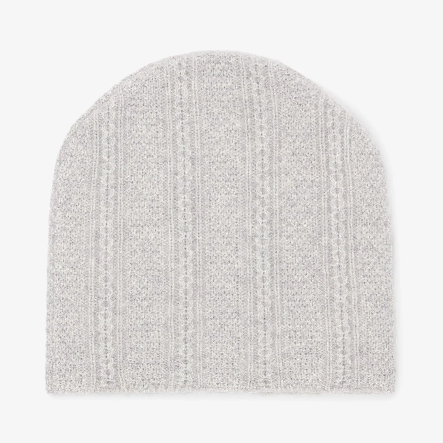 Circle Cable Beanie - Cashmere :: Heather Gray