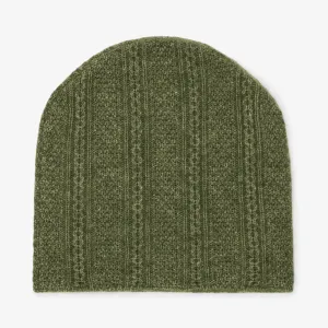 Circle Cable Beanie - Cashmere :: Olive