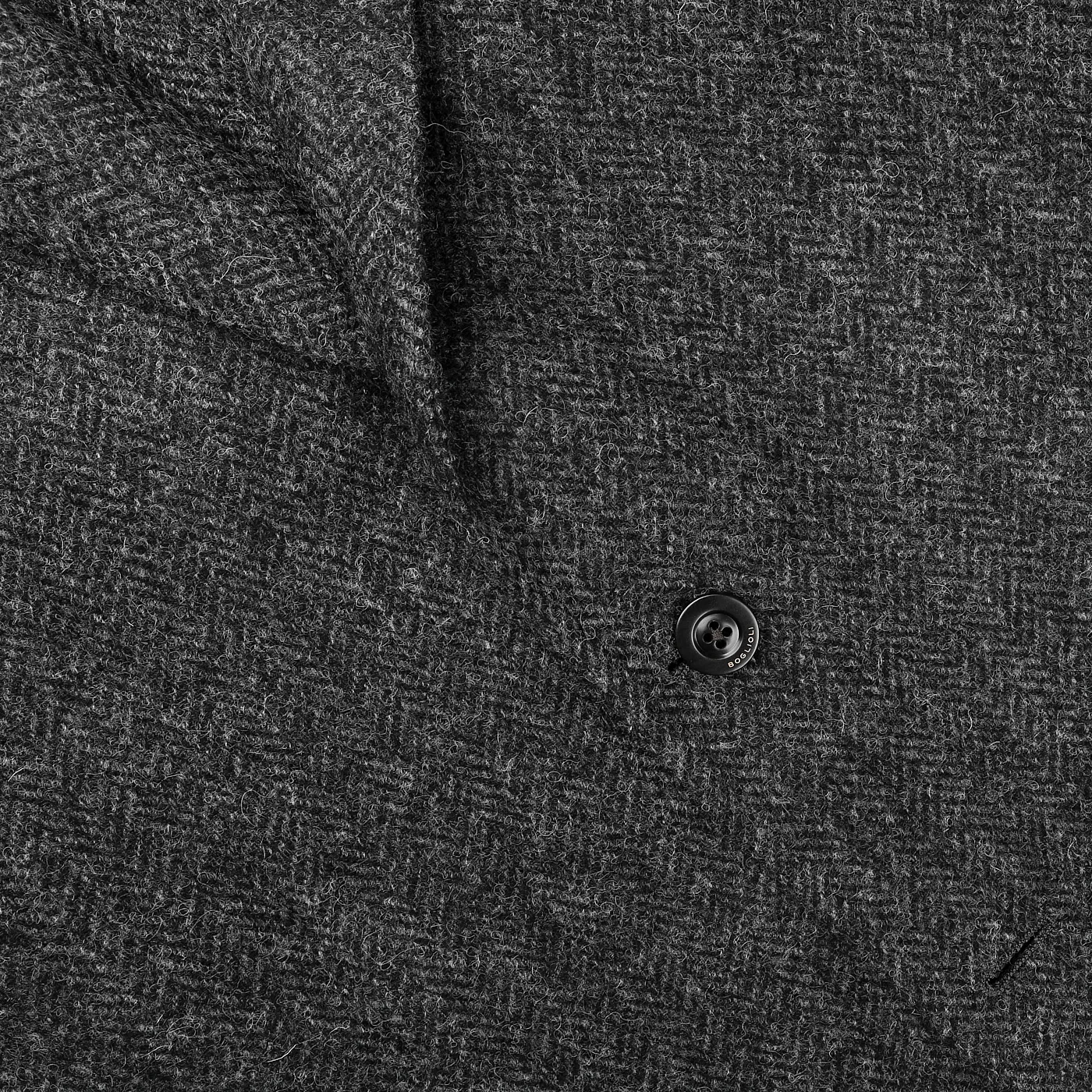 Dark Grey Herringbone Wool Tweed K Jacket