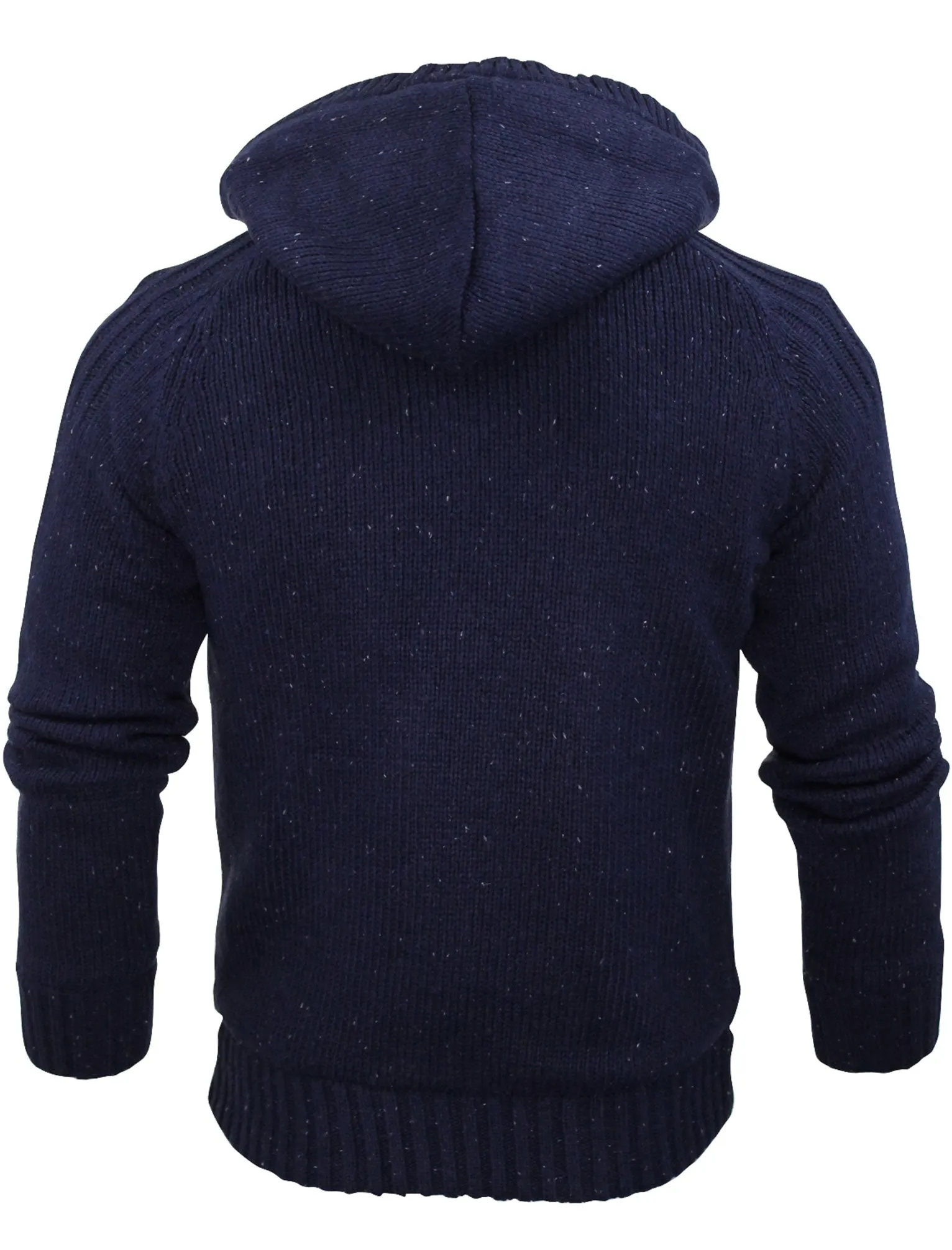 Dissident Hopkins Sherpa Lined Knitted Cardigan in navy