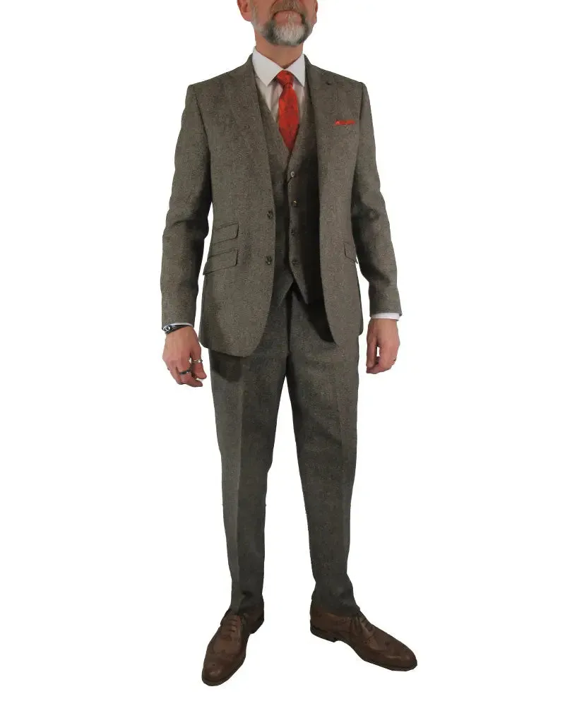 Donegal Tweed Suit Trouser - Brown