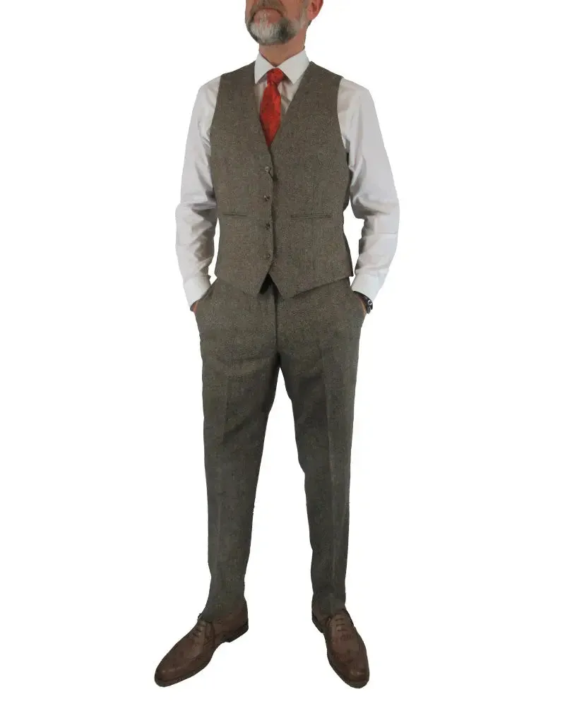 Donegal Tweed Suit Trouser - Brown