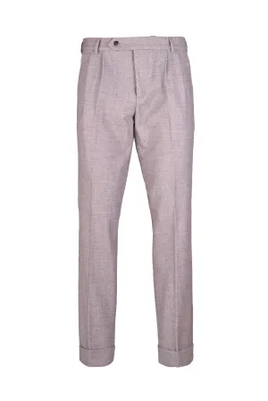 Double-Pleats Merino Wool Trousers