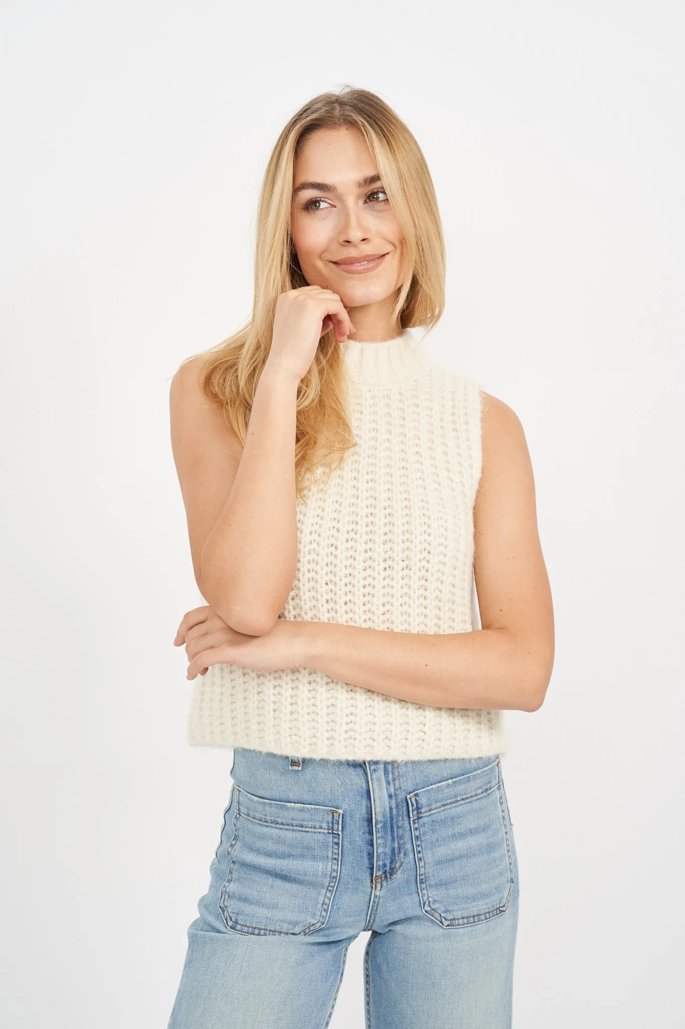 Emilia Sweater Vest- Ivory