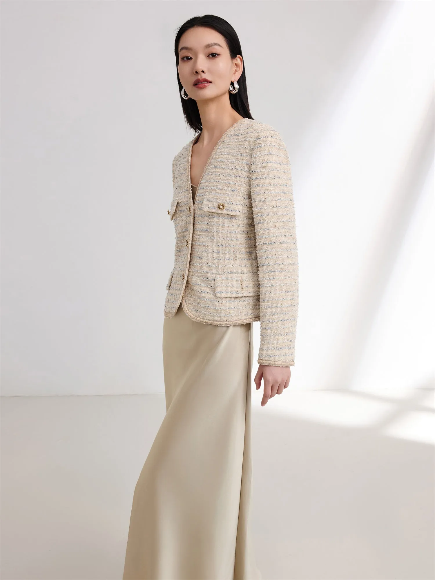 EP YAYING Tweed Chanel-Style Jacket