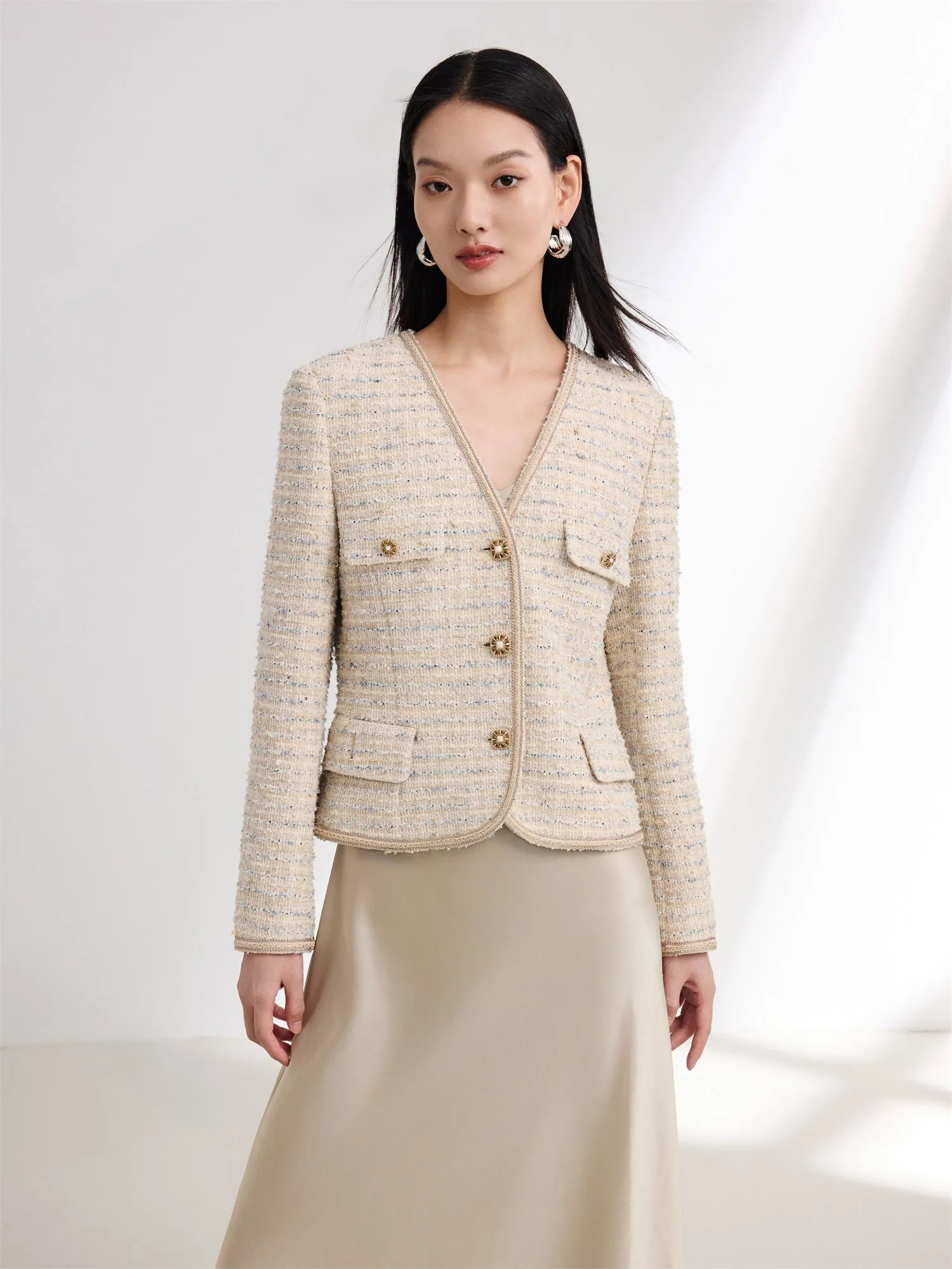 EP YAYING Tweed Chanel-Style Jacket