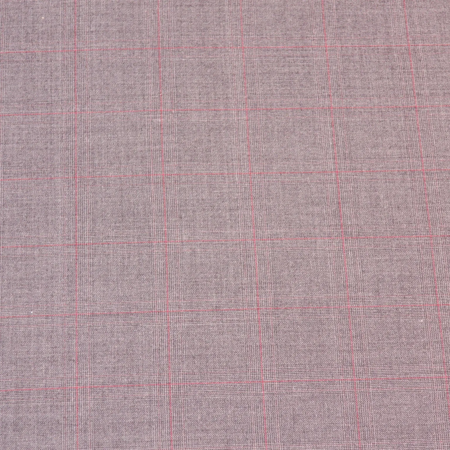 Grey with a Smooth Plaid Pattern Target Luxury Super 130's Wool Holland & Sherry Fabric