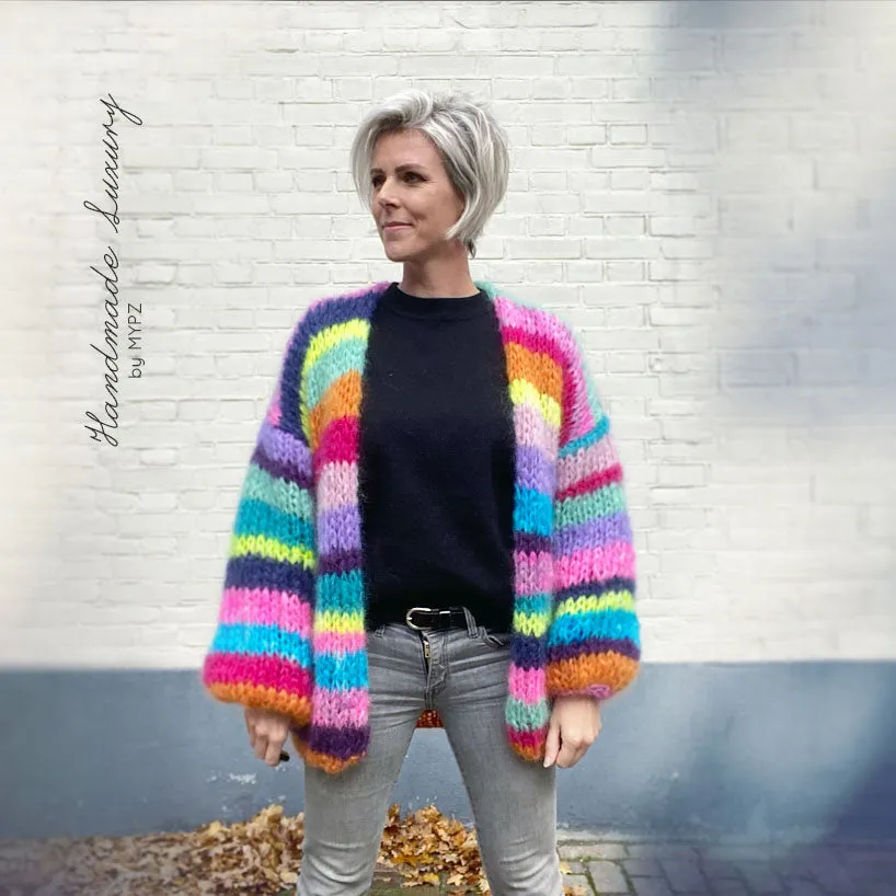 Knit pattern – MYPZ Mohair Rainbow Cardigan No.15 (ENG-NL-DE)