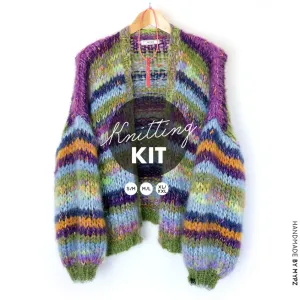 Knitting kit – MYPZ Chunky Mohair Cardigan Golden Green No.15 (ENG-NL)