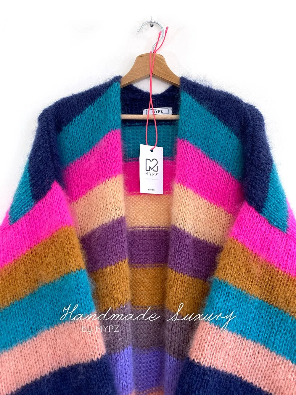 Knitting Kit – MYPZ Half Long Striped Mohair Cardigan River No.6 (ENG-NL)