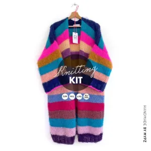 Knitting Kit – MYPZ Half Long Striped Mohair Cardigan River No.6 (ENG-NL)