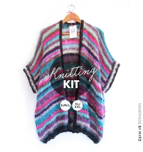 Knitting kit – MYPZ Light Mohair Cardigan Island Breeze No10 (ENG-NL)