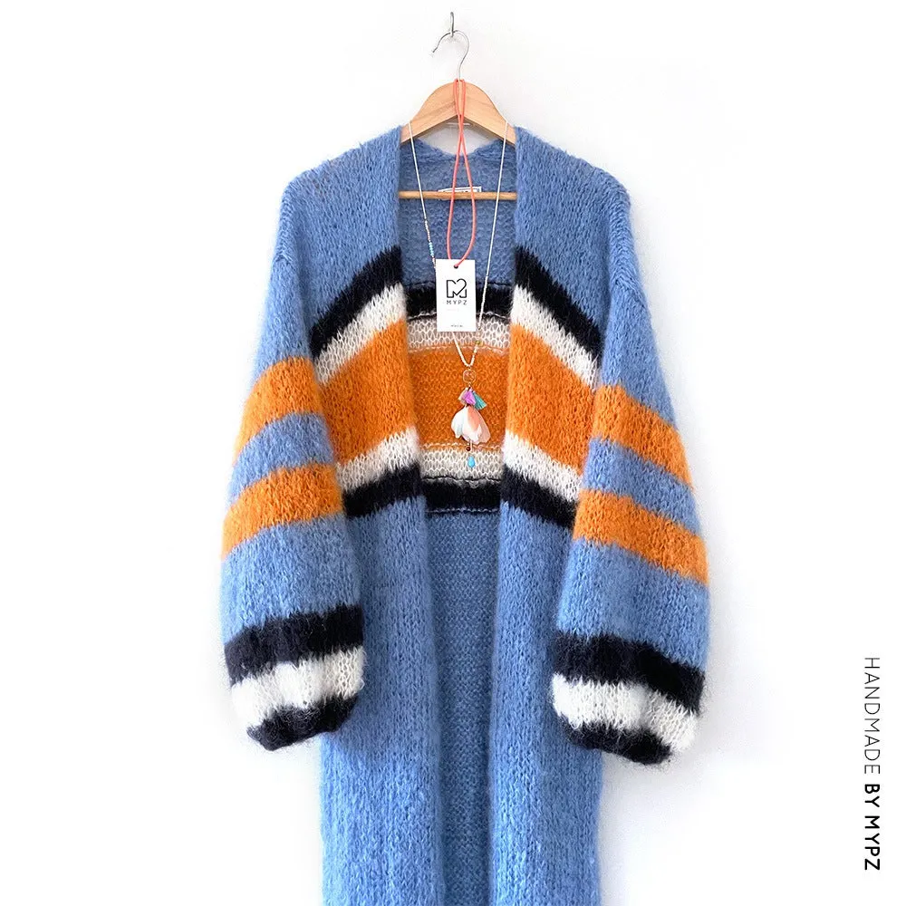 Knitting Kit – MYPZ Long Light Mohair Cardigan Cool Blue No10 (ENG-NL)