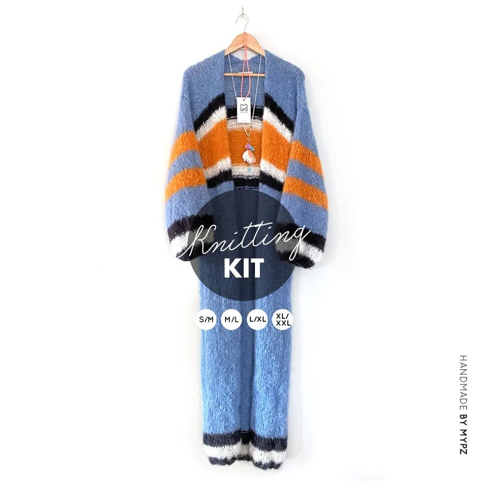 Knitting Kit – MYPZ Long Light Mohair Cardigan Cool Blue No10 (ENG-NL)