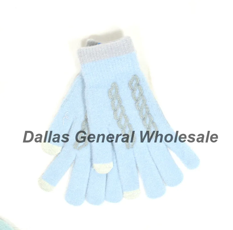 Ladies Cute Knitted Touch Gloves Wholesale