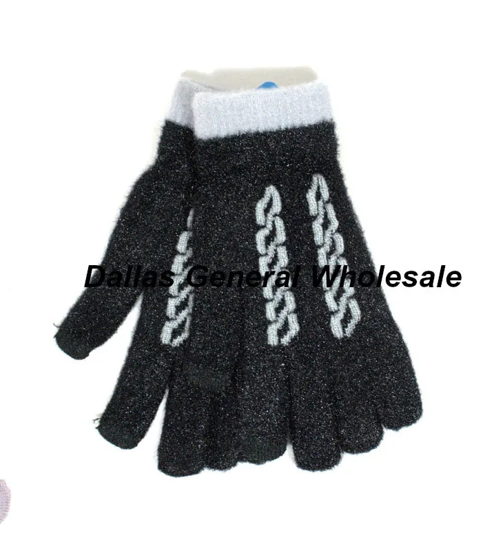 Ladies Cute Knitted Touch Gloves Wholesale