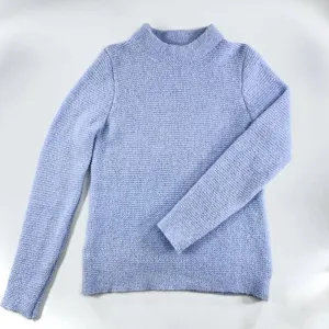 Links Stitch Mock Neck Sweater - Forget Me Not - Fisherman Out of Ireland