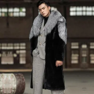 Men's Mink Long Faux Fur Winter Coat