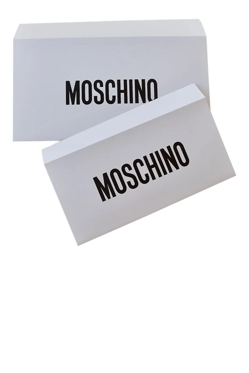 Merino wool scarf in beige melange from Moschino