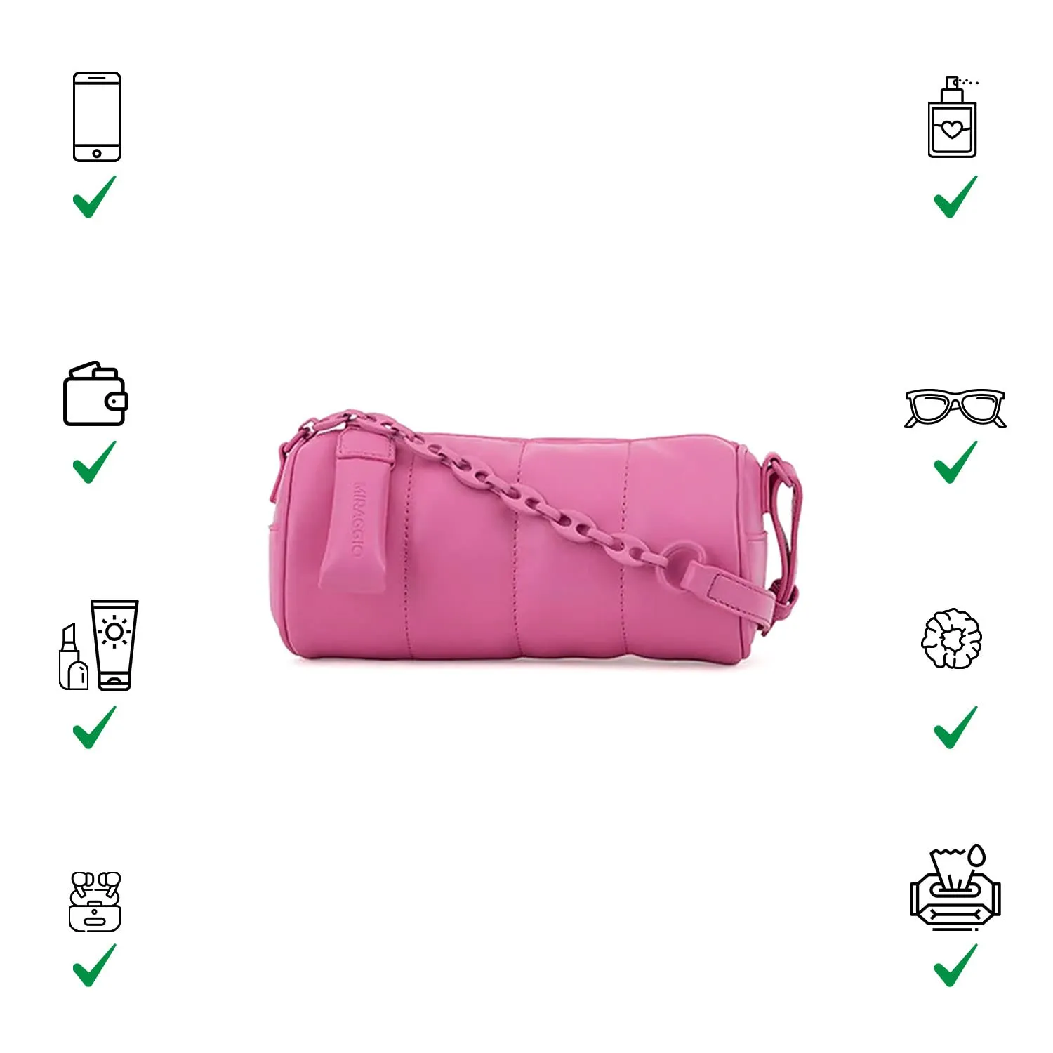 Miraggio Esme Pink Women's Quilted Sling Bag