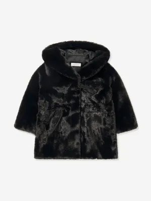 Monnalisa Girls Faux Fur Hooded Coat