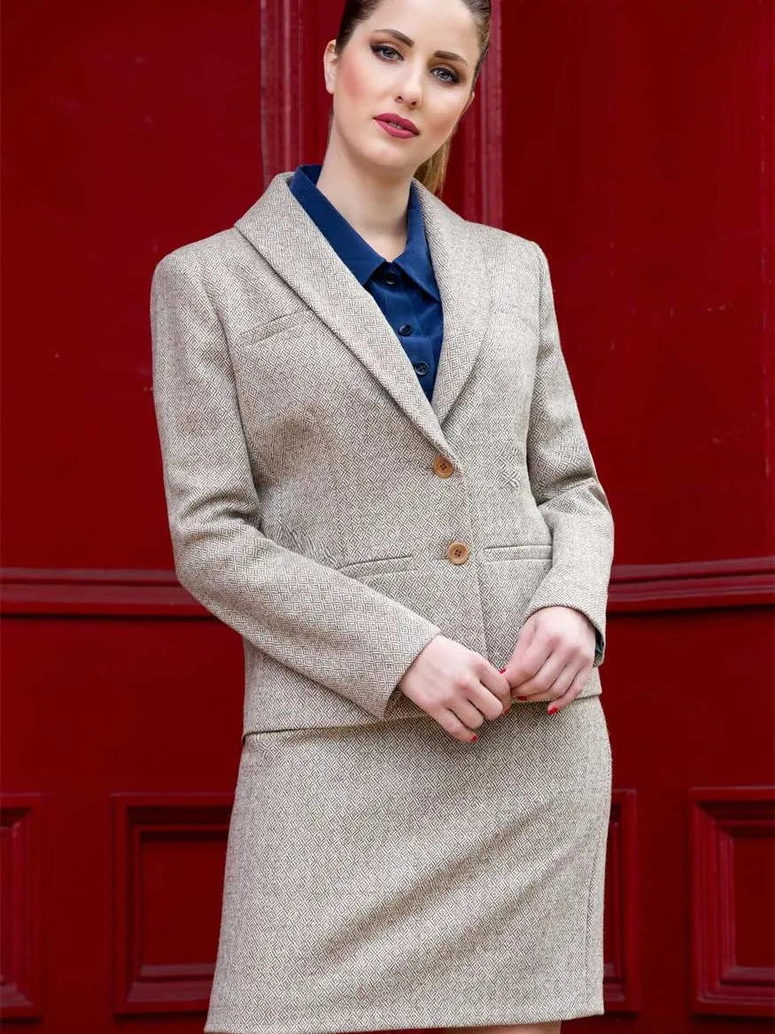 Natural Tweed Wool Cream Jacket