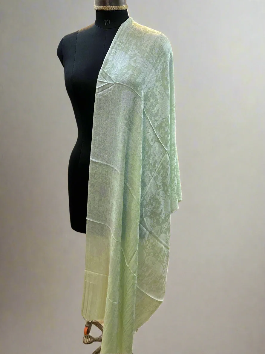 Pista Green Self-Weave Luxurious Pure Pashmina Scarf – Lightweight, Soft, and Smooth