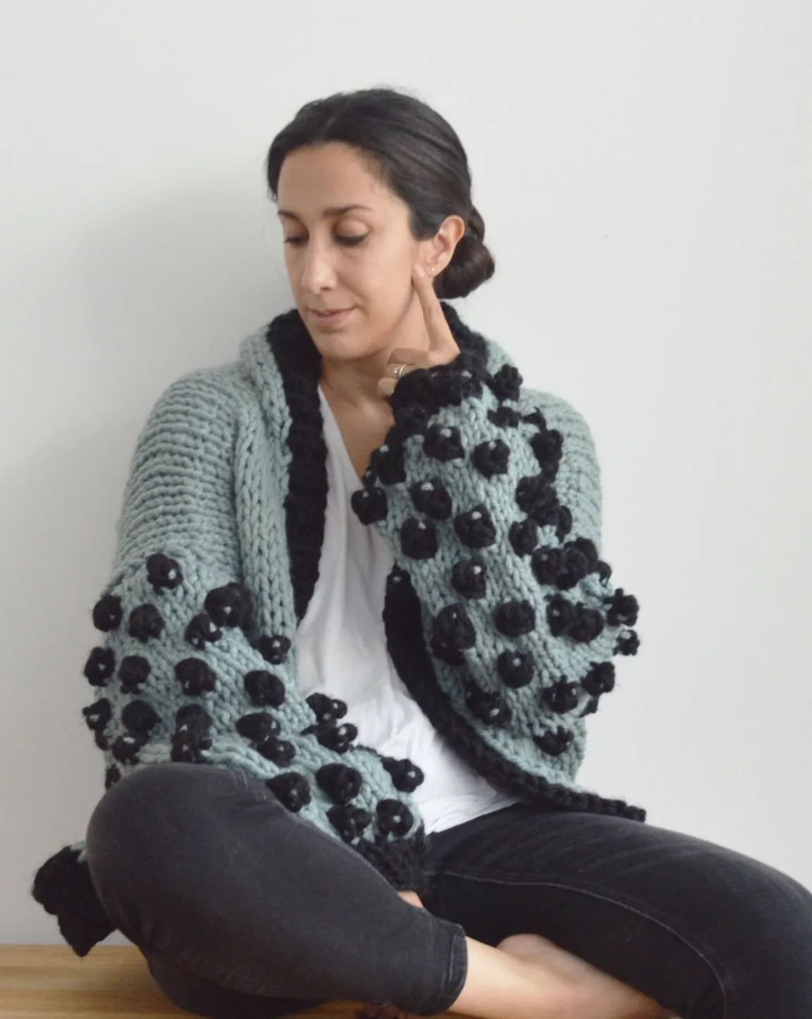 Polka Dot Hoodie - Downloadable Chunky Knitting Pattern