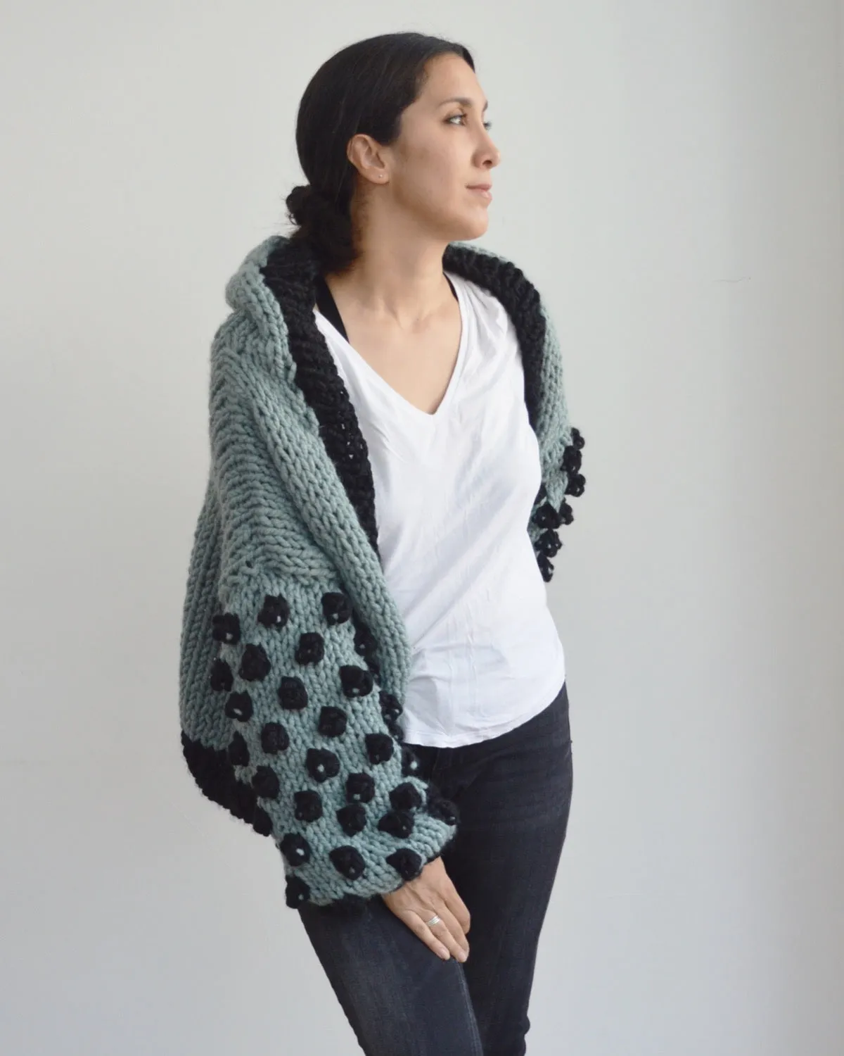 Polka Dot Hoodie - Downloadable Chunky Knitting Pattern