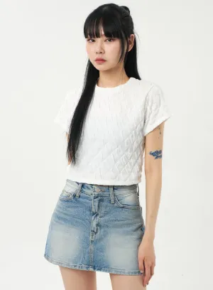 Quilted Cropped Tee  CA328