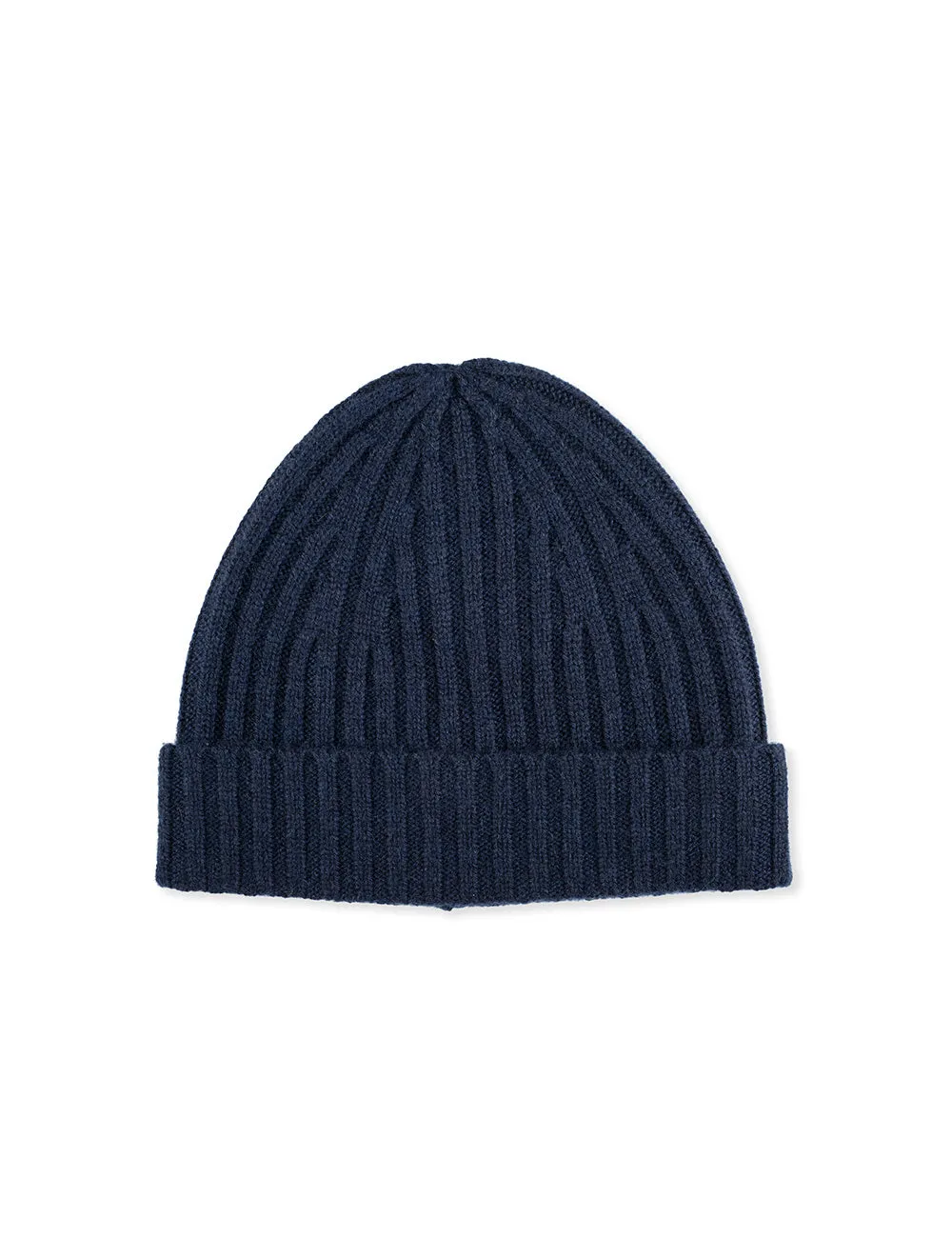 Ribbed Cashmere Hat Navy