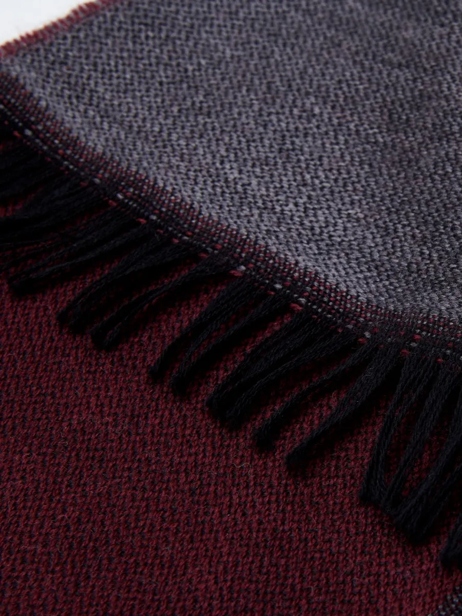 Romeo (red/grey) - warm and soft scarf from 100% wool