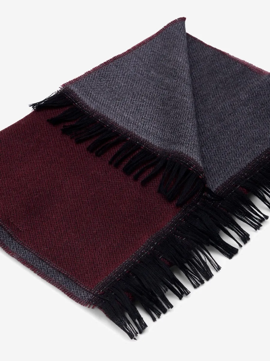 Romeo (red/grey) - warm and soft scarf from 100% wool