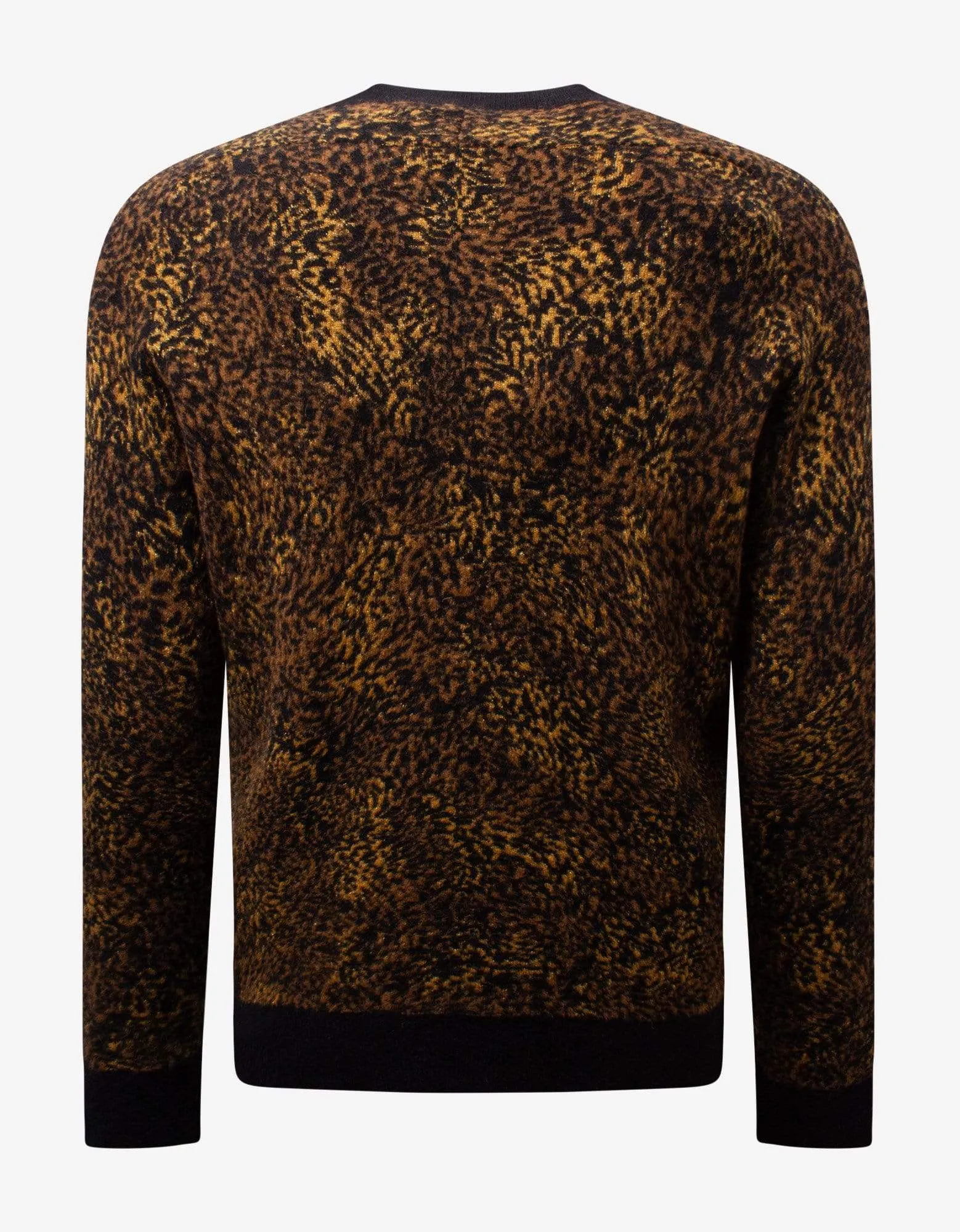 Saint Laurent Leopard Print Wool-Blend Sweater