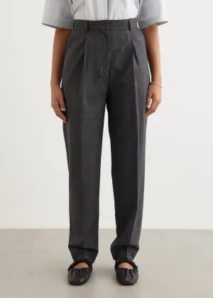 Single-Pleat Tapered Trousers