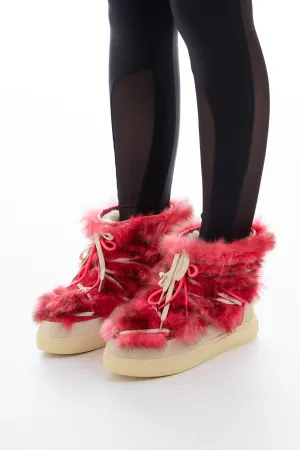 Snow boot in long faux fur