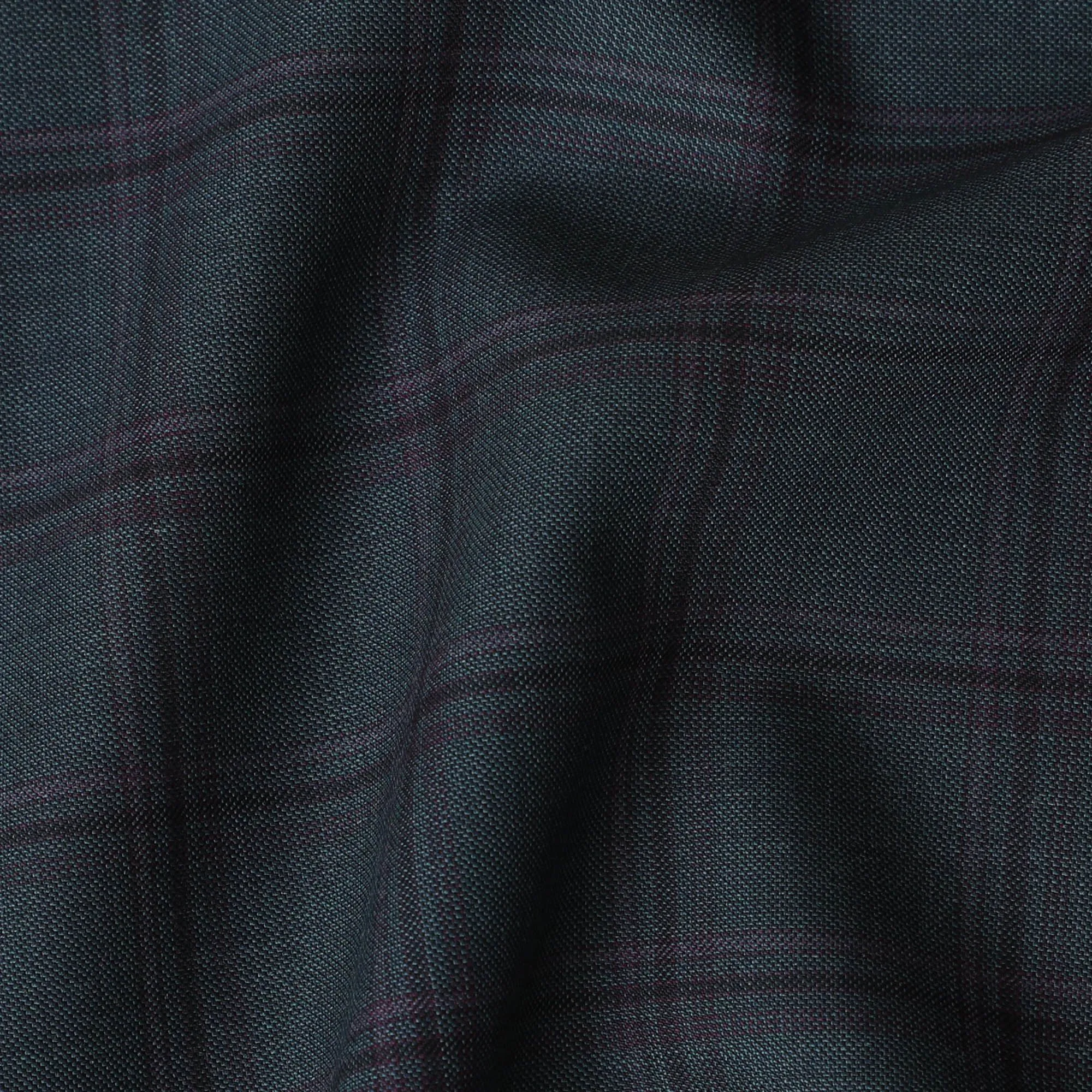 Sophisticated Petrol Green Super 130's Wool Fabric - Classic Italian Check, 150cm Width - D18242