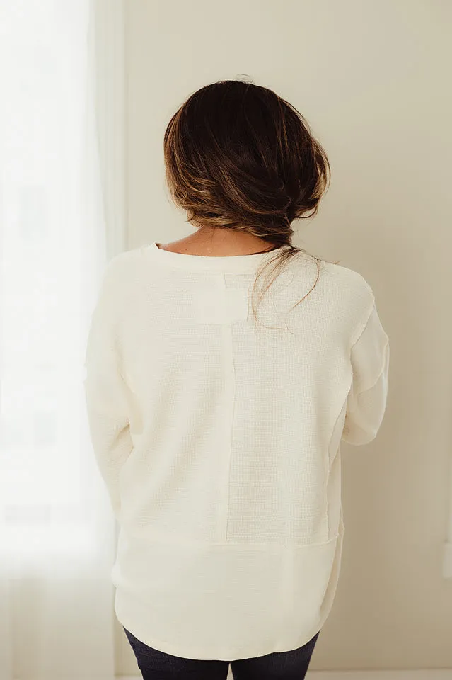 Textured Exposed Seam Pullover