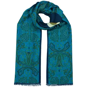 Vintage light blue paisley scarf super soft-MADRID