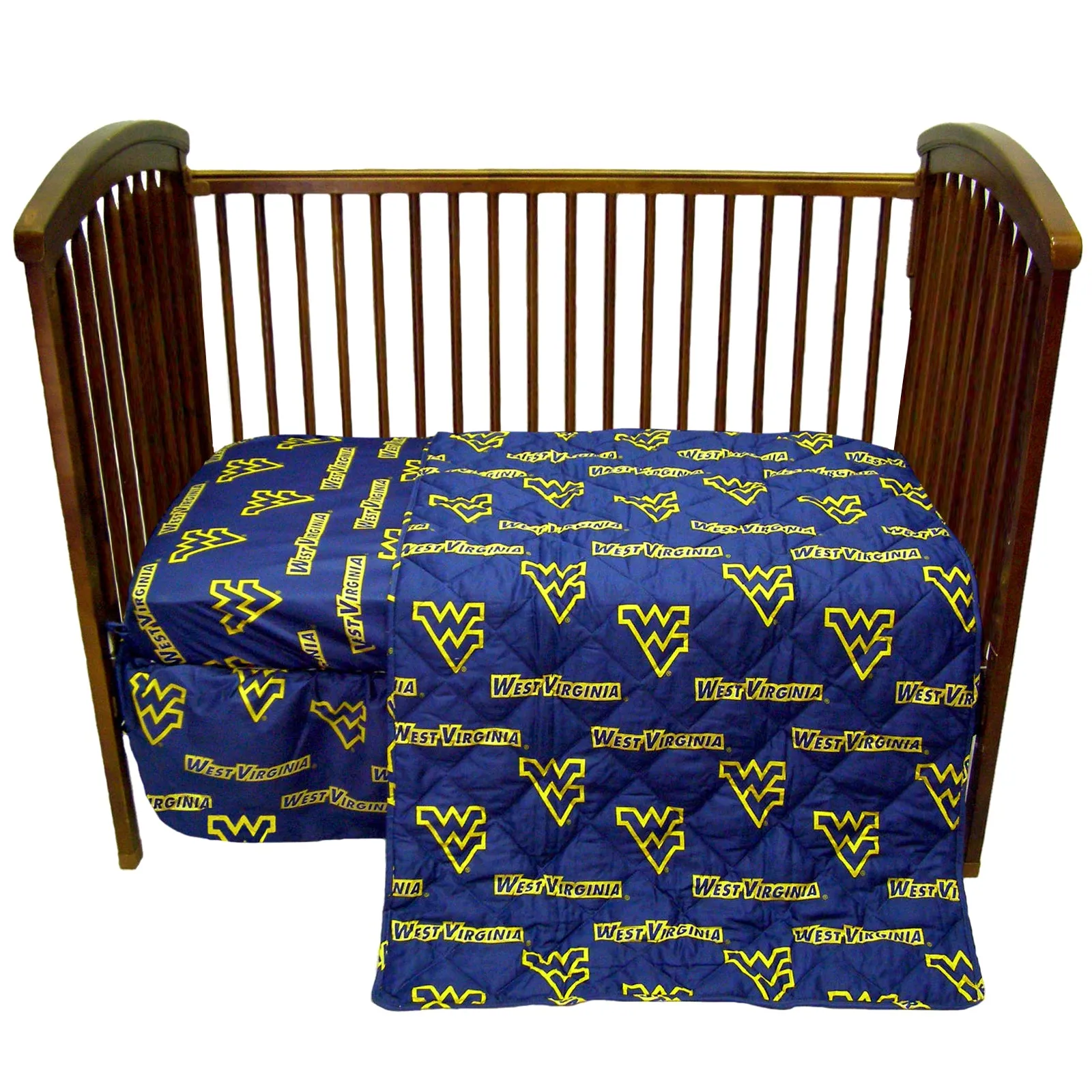 West Virginia Mountaineers 4 piece Baby Crib Set